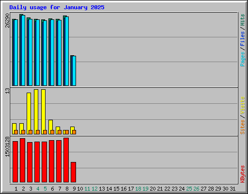 Daily usage for January 2025