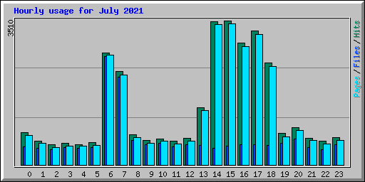 Hourly usage for July 2021