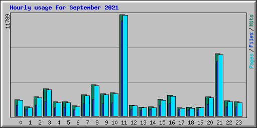 Hourly usage for September 2021